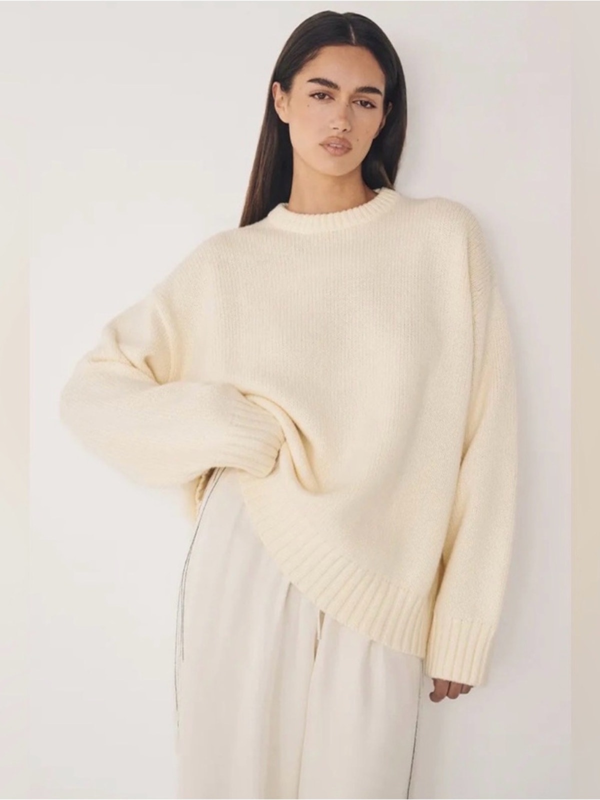 Dissh Lilah Wool Blend Chunky Knit Crewneck Pullover Oversized Sweater Sz S